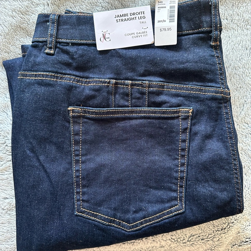 BNWT Size 20T (Tall) Dark Blue Curvy Fit Straight Leg Jeans